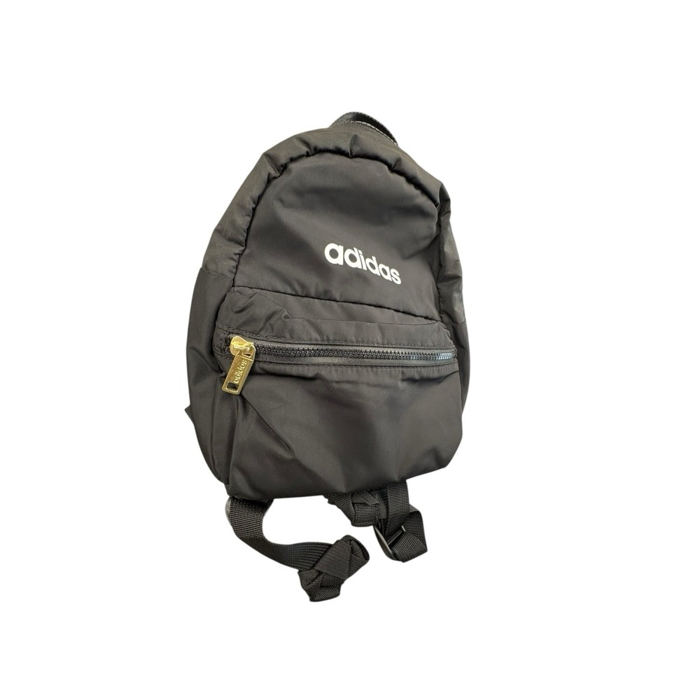 Adidas Mini Backpack Black Gold Zipper Small‎ Daypack Lightweight